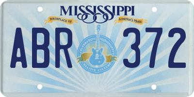 MS license plate ABR372