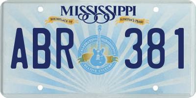 MS license plate ABR381