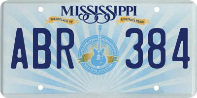 MS license plate ABR384