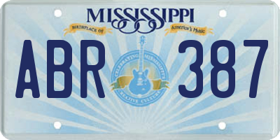 MS license plate ABR387