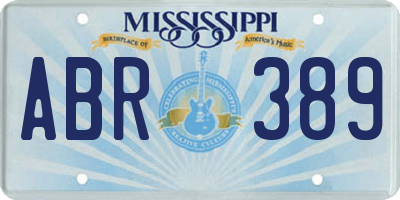 MS license plate ABR389