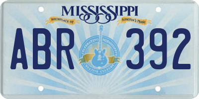 MS license plate ABR392