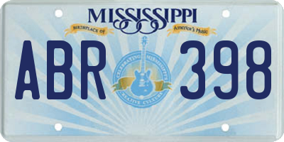 MS license plate ABR398