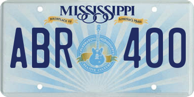 MS license plate ABR400