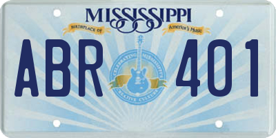 MS license plate ABR401