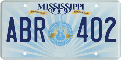 MS license plate ABR402