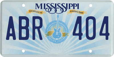 MS license plate ABR404