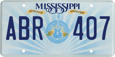 MS license plate ABR407