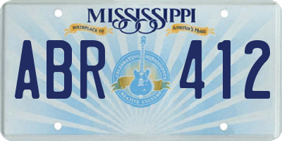 MS license plate ABR412