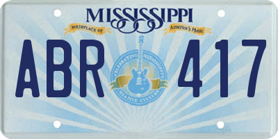 MS license plate ABR417