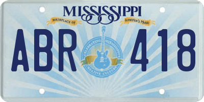 MS license plate ABR418