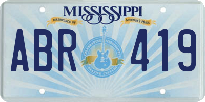 MS license plate ABR419