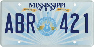 MS license plate ABR421