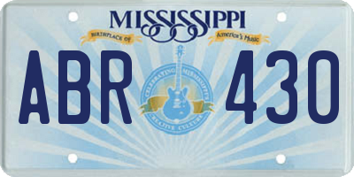 MS license plate ABR430