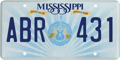 MS license plate ABR431