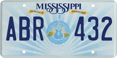 MS license plate ABR432