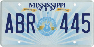 MS license plate ABR445