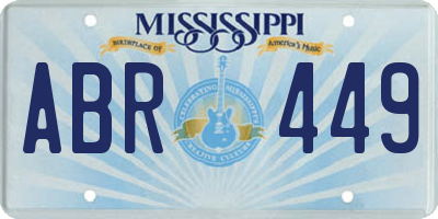 MS license plate ABR449