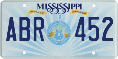 MS license plate ABR452