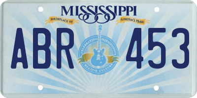 MS license plate ABR453