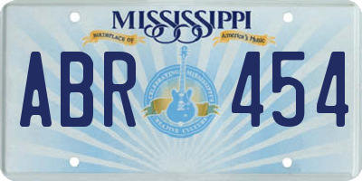 MS license plate ABR454