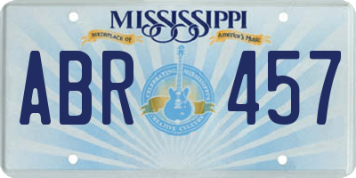 MS license plate ABR457