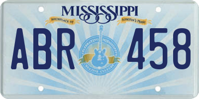 MS license plate ABR458