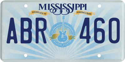 MS license plate ABR460