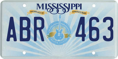 MS license plate ABR463