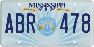 MS license plate ABR478