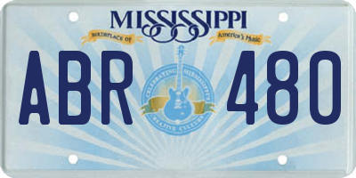 MS license plate ABR480