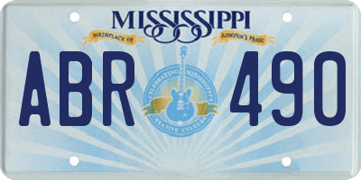 MS license plate ABR490