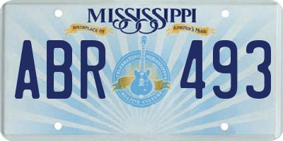 MS license plate ABR493