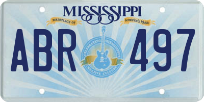 MS license plate ABR497