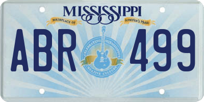 MS license plate ABR499