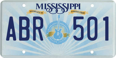MS license plate ABR501