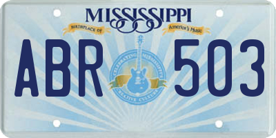 MS license plate ABR503