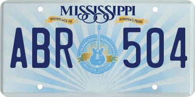 MS license plate ABR504