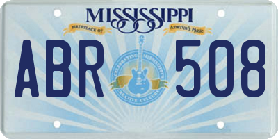 MS license plate ABR508