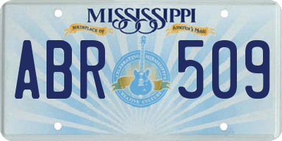 MS license plate ABR509