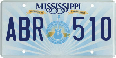 MS license plate ABR510