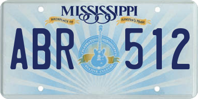 MS license plate ABR512