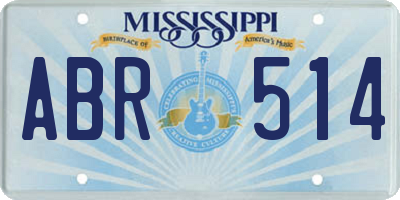 MS license plate ABR514