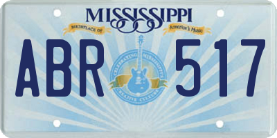 MS license plate ABR517