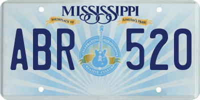 MS license plate ABR520