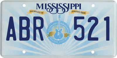 MS license plate ABR521