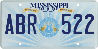 MS license plate ABR522