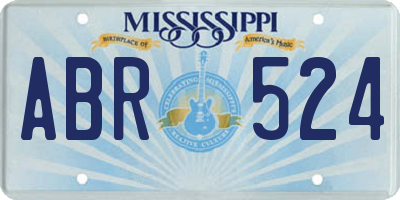 MS license plate ABR524