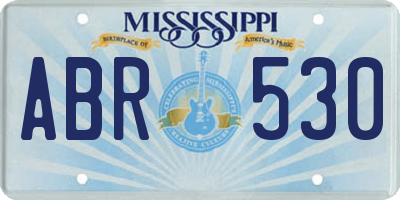 MS license plate ABR530