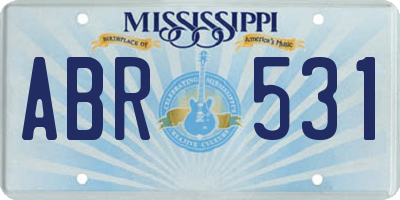 MS license plate ABR531